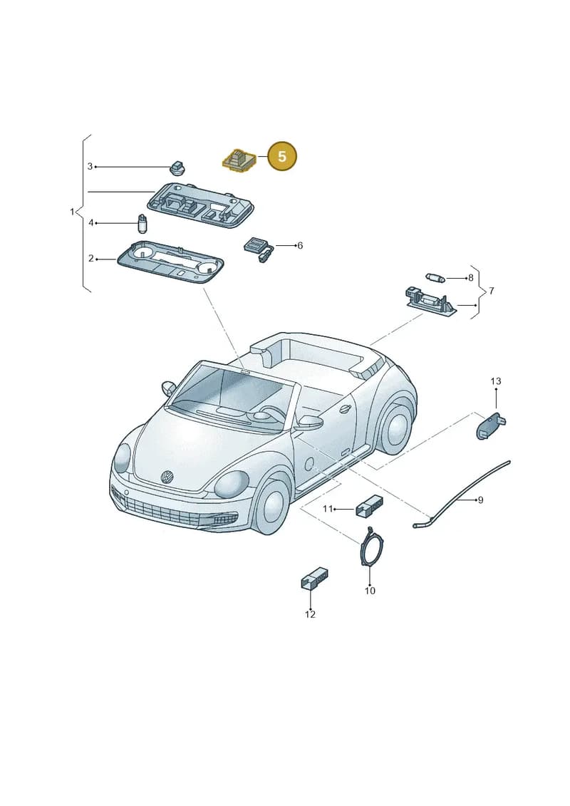5C3959727ICX — Volkswagen New beetle cabriolet (2011-2016) diagram 716947000, position 5