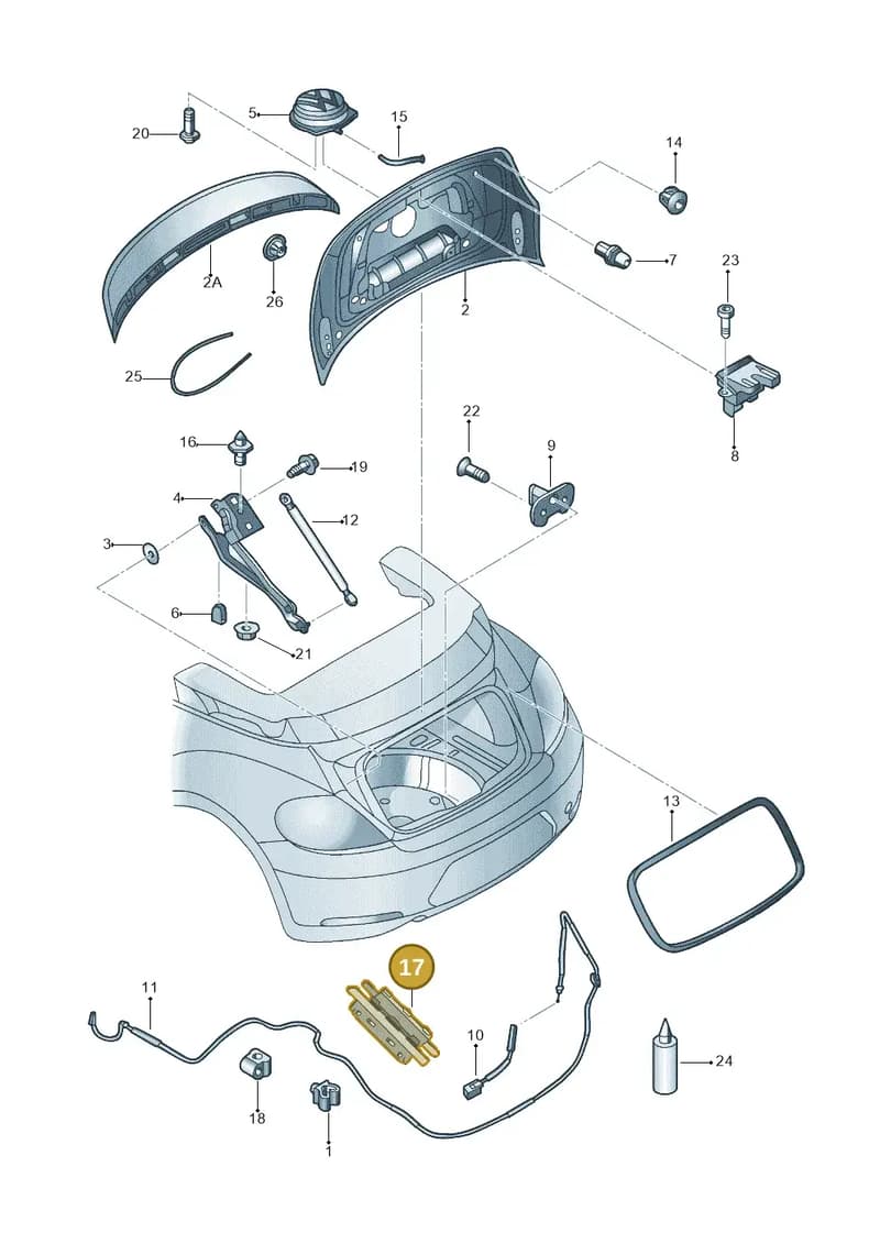 5C3971445B — Volkswagen Beetle Cabriolet (2016-2019) diagram 716827200, position 17