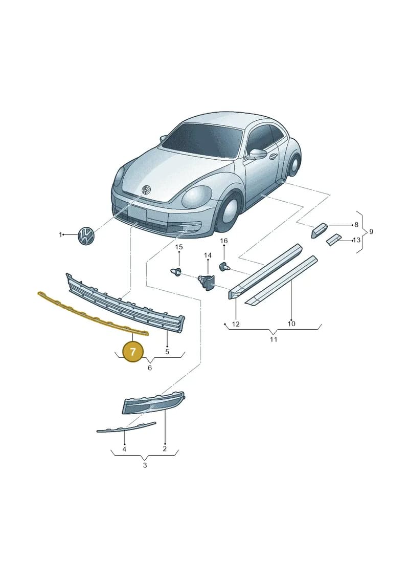 5C5807531GRU — Volkswagen Beetle (2016-2019) diagram 715853000, position 7