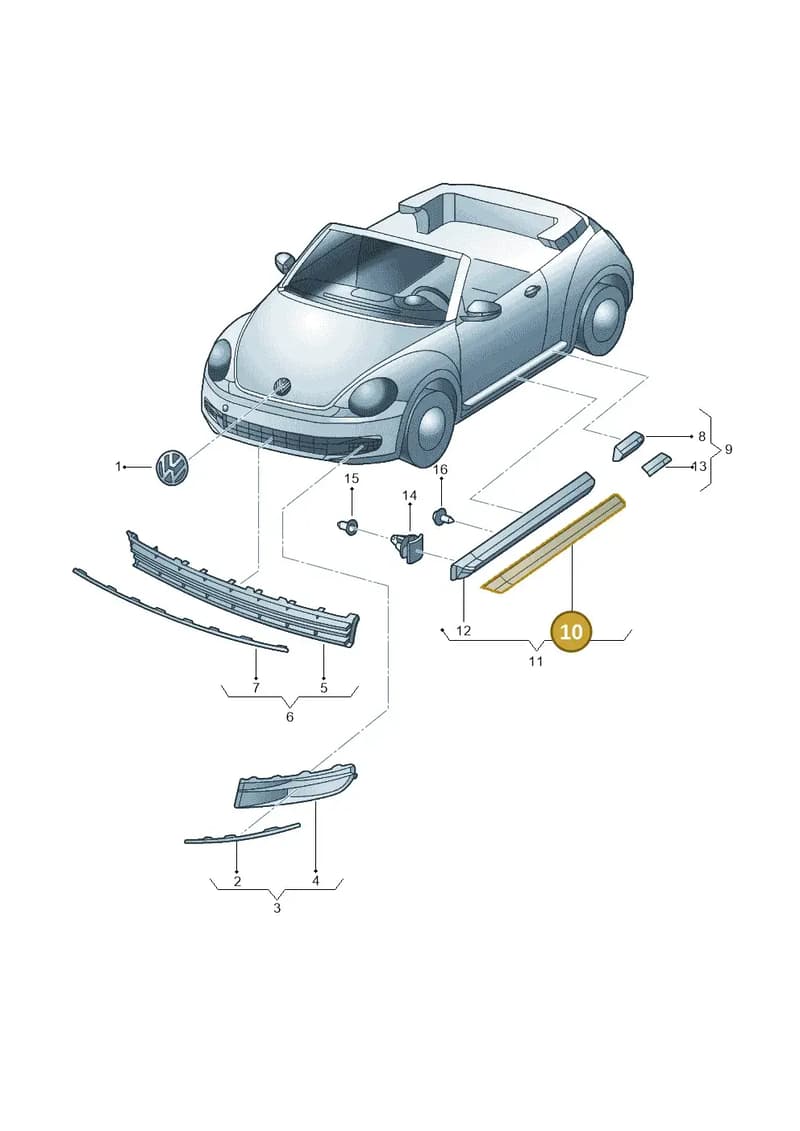 5C5837379 — Volkswagen Beetle Cabriolet (2016-2019) diagram 716853000, position 10