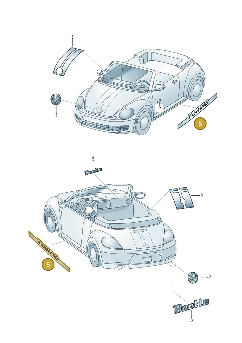 5C5853315AKLU9 — Volkswagen Beetle Cabriolet (2016-2019) diagram 716853200, position 5