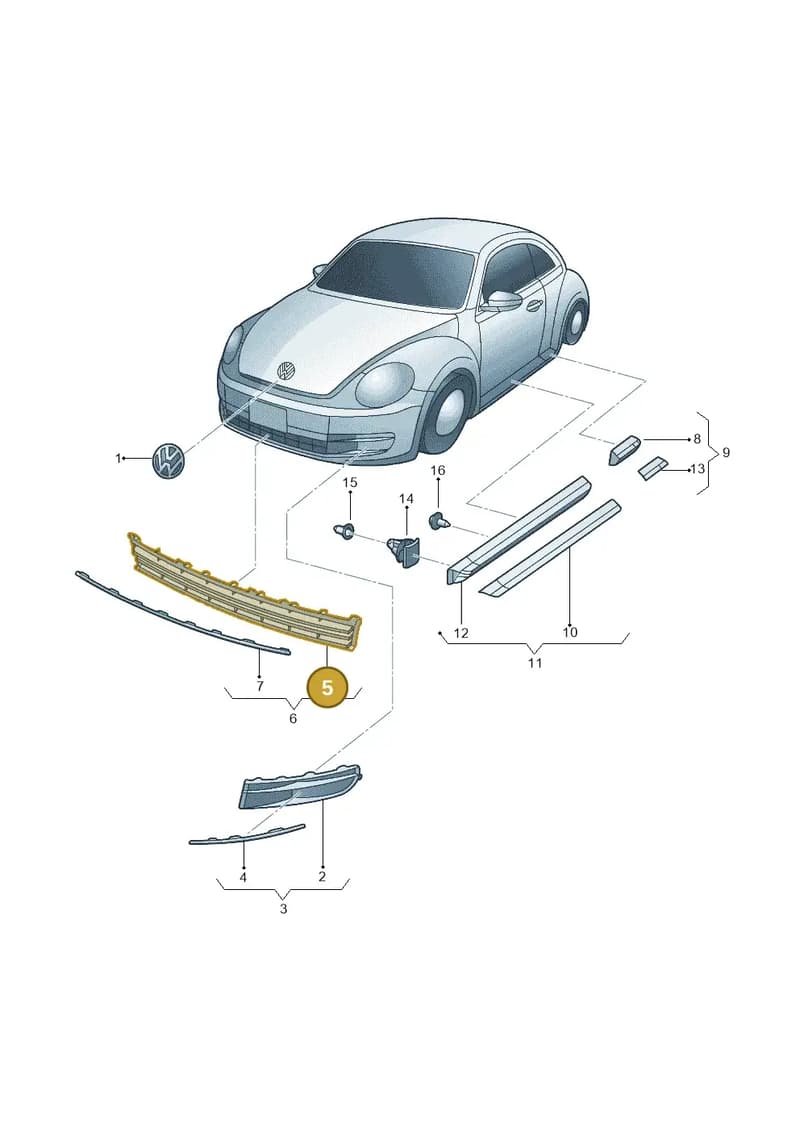 5C5853677J9B9 — Volkswagen Beetle (2016-2019) diagram 715853000, position 5