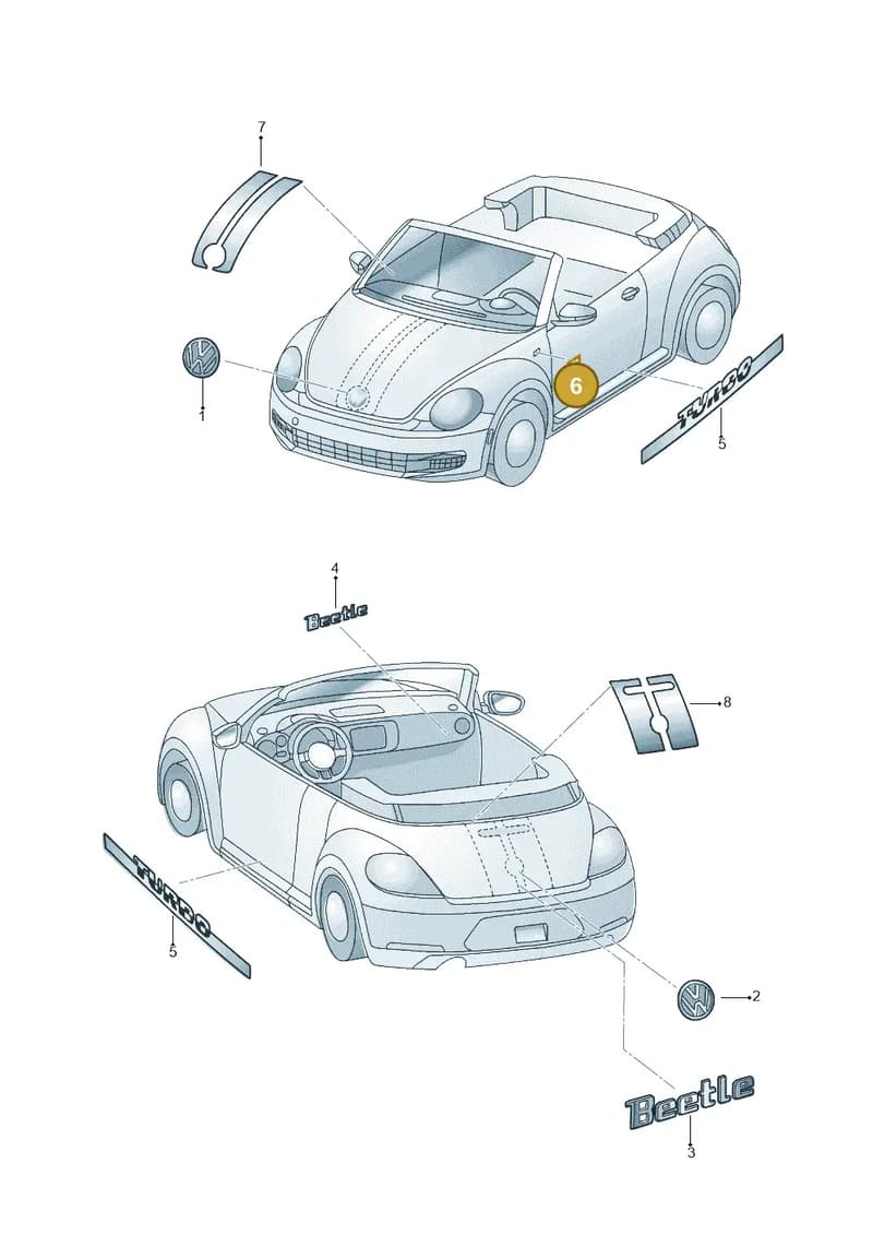 5C5853688E739 — Volkswagen Beetle Cabriolet (2016-2019) diagram 716853200, position 6