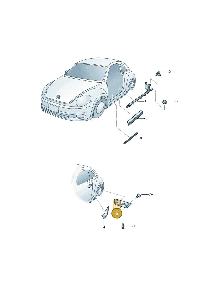 5C5854856B9B9 — Volkswagen Beetle (2016-2019) diagram 715853100, position 6