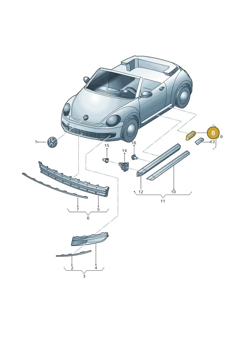 5C5854932RGRU — Volkswagen Beetle Cabriolet (2016-2019) diagram 716853000, position 8