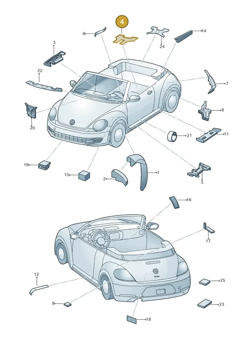 5C5864939 — Volkswagen Beetle Cabriolet (2016-2019) diagram 716864000, position 4