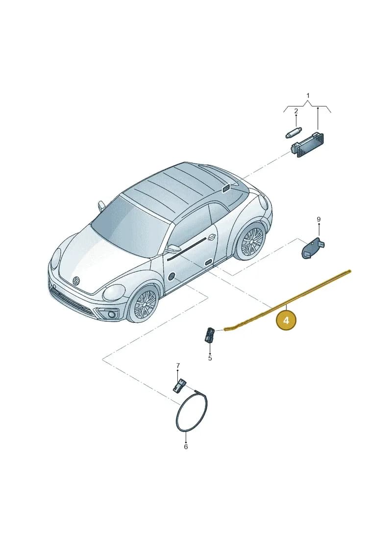 5C5947194 — Volkswagen Beetle Cabriolet (2016-2019) diagram 802947100, position 4
