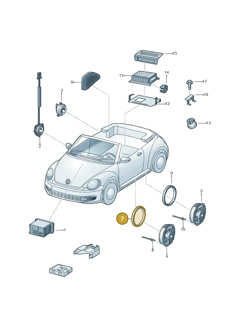 5C5971798 — Volkswagen New beetle cabriolet (2011-2016) diagram 716035350, position 7