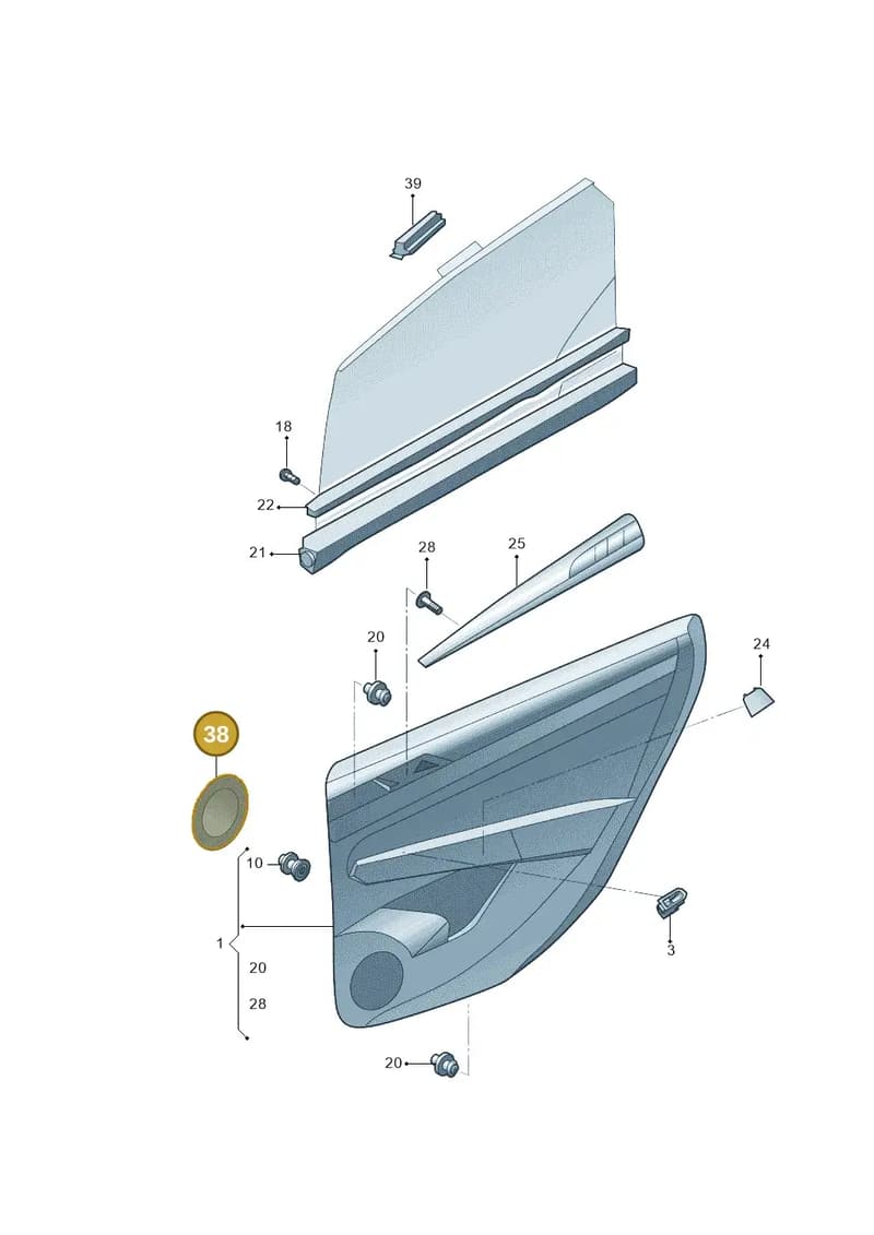 5C5971798A — Volkswagen Passat (2018-2022) diagram 589867400, position 38