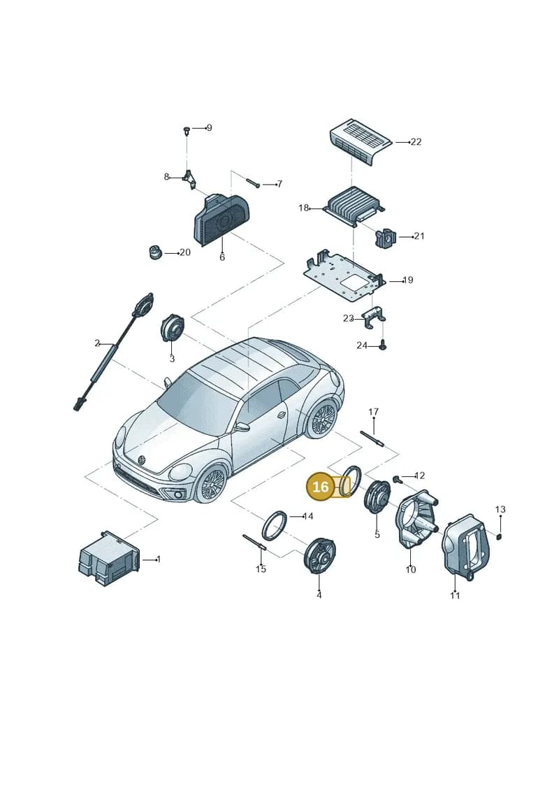 5C5971798A — Volkswagen Beetle Cabriolet (2016-2019) diagram 802035350, position 16