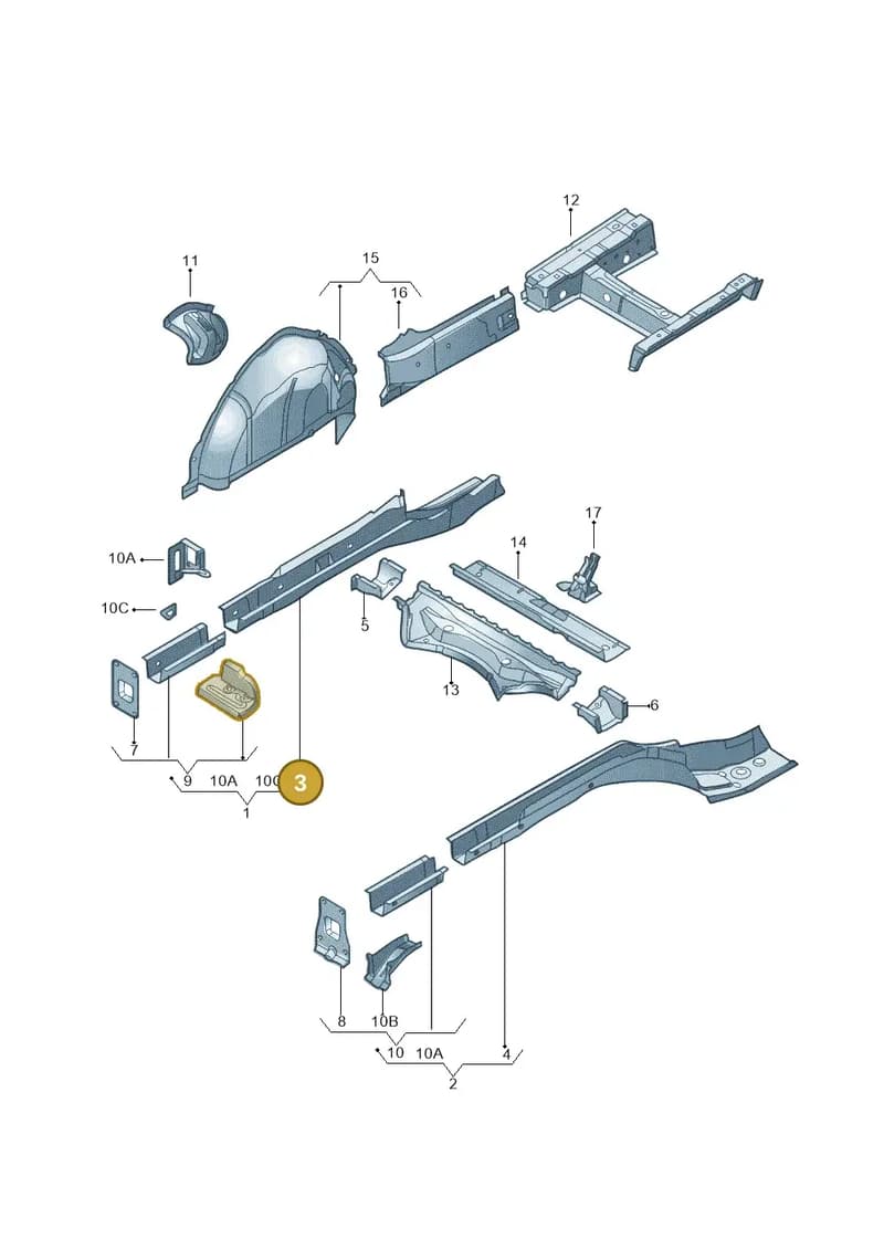 5C6803505 — Volkswagen Jetta (2014-2018) diagram 692803200, position 3