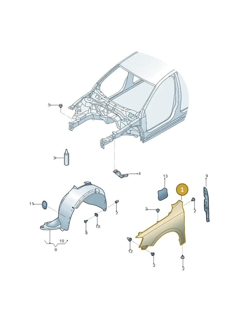 5C6821106 — Volkswagen Jetta 2.0 (2015-2015) diagram 692821100, position 1