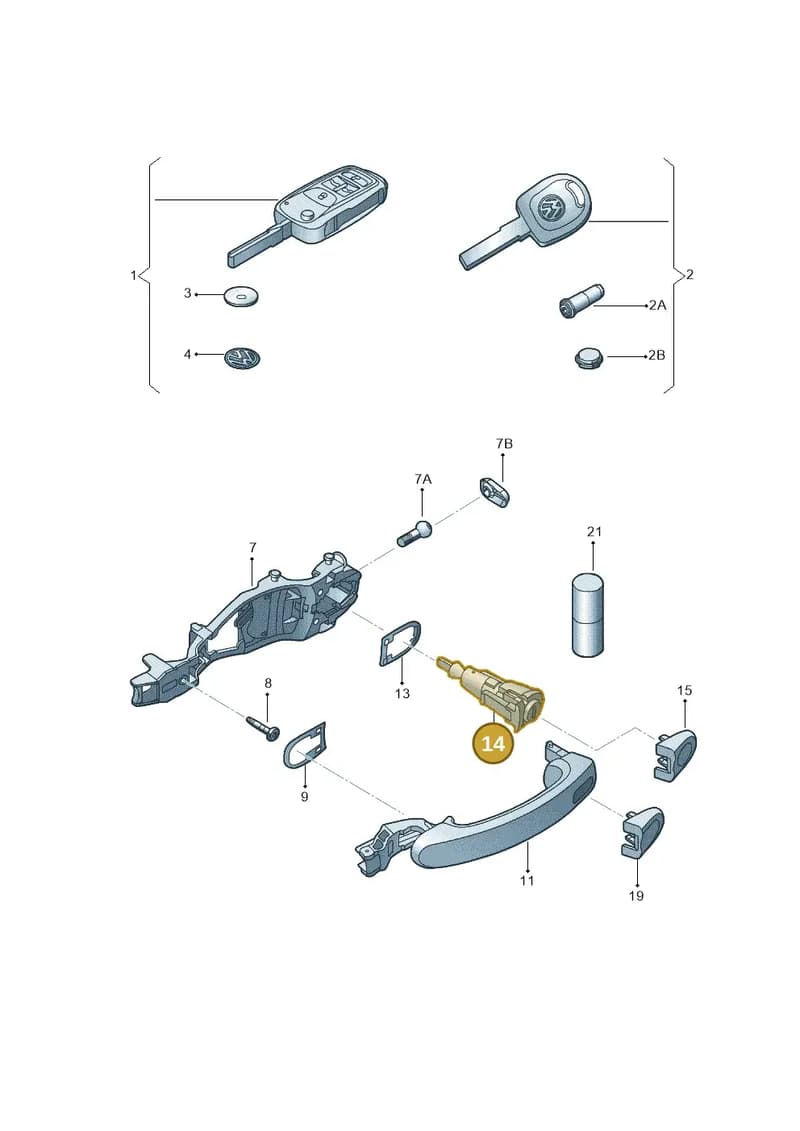 5C6837167 — Volkswagen Jetta 2.0 (2015-2015) diagram 692837100, position 14