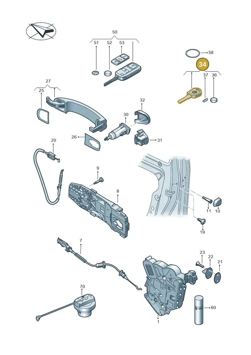 5C6837219JROH — Volkswagen Caddy (2015-2020) diagram 866837000, position 34