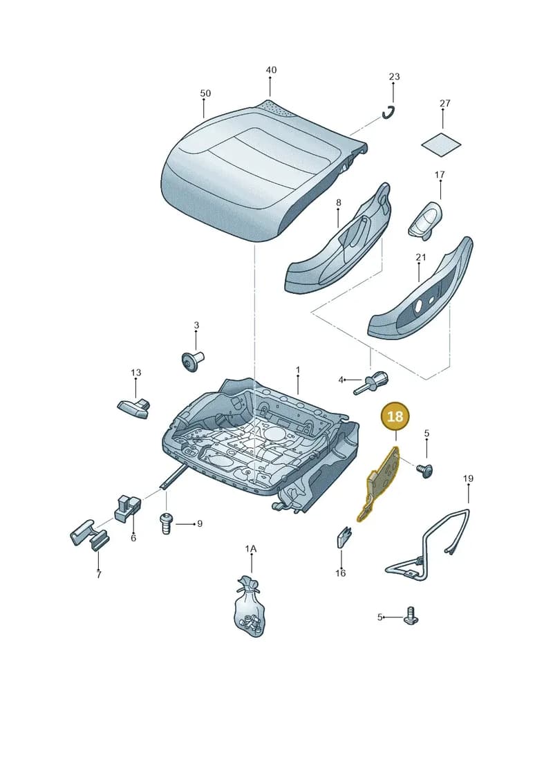 5C6881091 — Volkswagen Jetta (2014-2018) diagram 775881000, position 18
