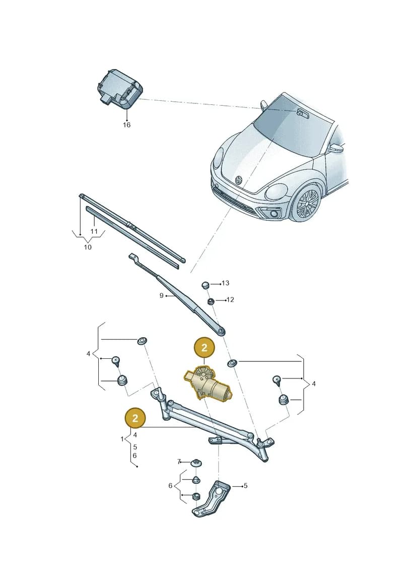 5C8955119B — Volkswagen Beetle (2016-2019) diagram 801955000, position 2
