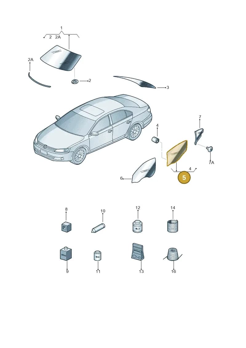 5CU845025 — Volkswagen Jetta (2014-2018) diagram 692845000, position 5