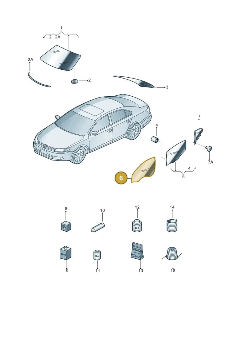 5CU845202 — Volkswagen Jetta (2014-2018) diagram 692845000, position 6