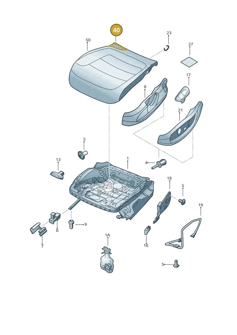 5CU881375B — Volkswagen Jetta (2014-2018) diagram 775881000, position 40
