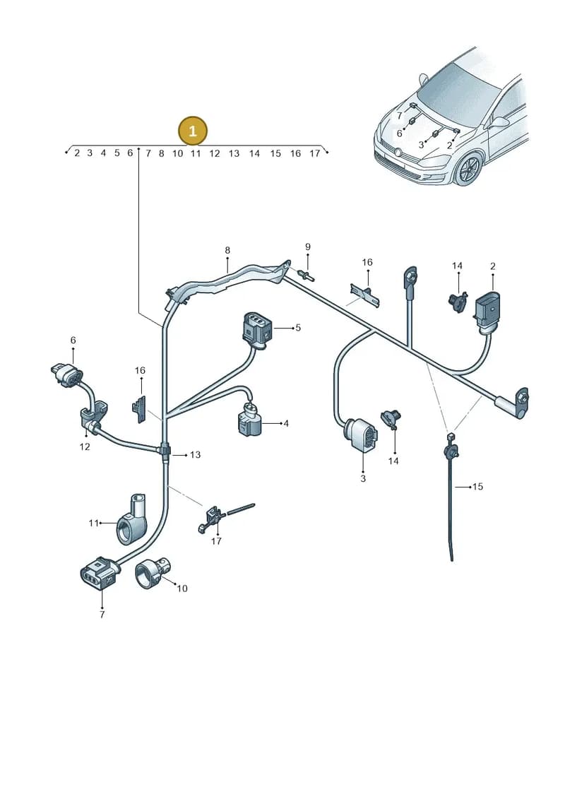 5CU971111J — Volkswagen Jetta (2014-2018) diagram 746971700, position 1
