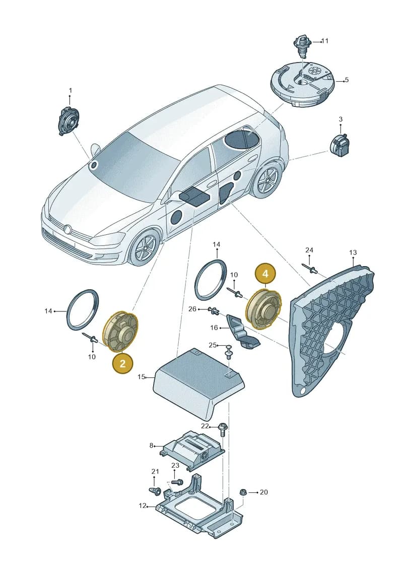 5G0035453J — Volkswagen Golf (2015-2019) diagram 746035350, position 2+4