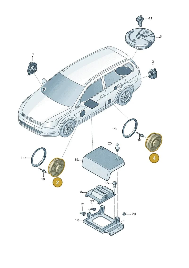 5G0035453J — Volkswagen Golf Estate 1.4 (2014-2017) diagram 763035350, position 2+4