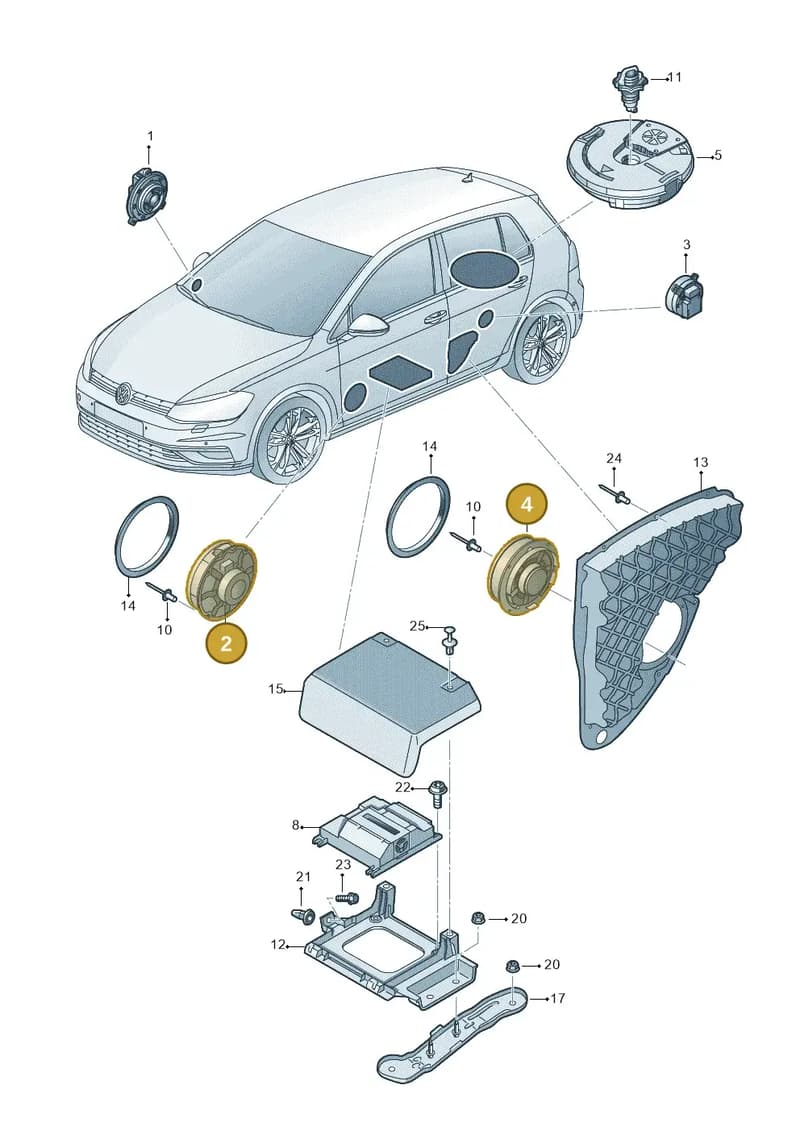5G0035453J — Volkswagen Golf (2016-2020) diagram 827035350, position 2+4