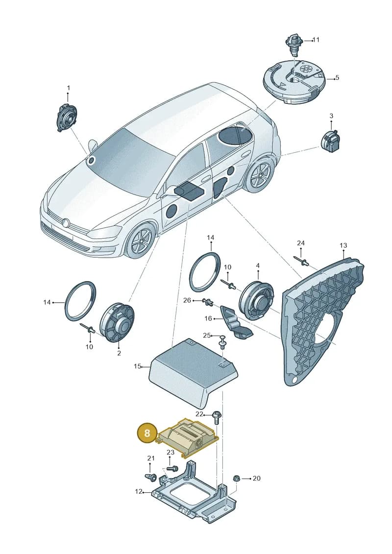 5G0035456 — Volkswagen Golf 1.4 BlueMotion (2014-2017) diagram 746035350, position 8