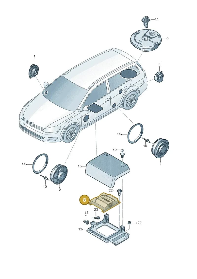 5G0035456 — Volkswagen Golf Estate 1.4 (2014-2017) diagram 763035350, position 8