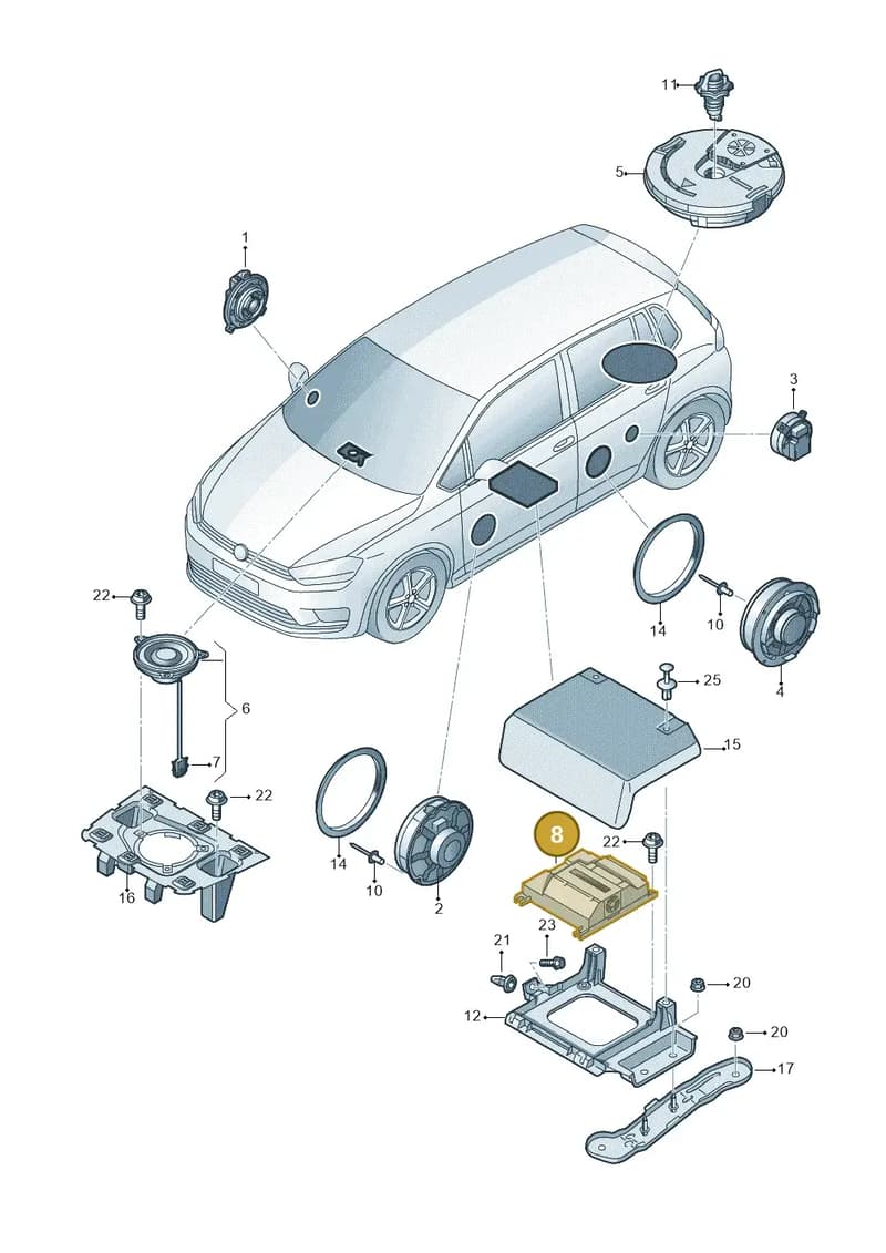 5G0035456 — Volkswagen Golf Sportsvan (2014-2020) diagram 780035350, position 8