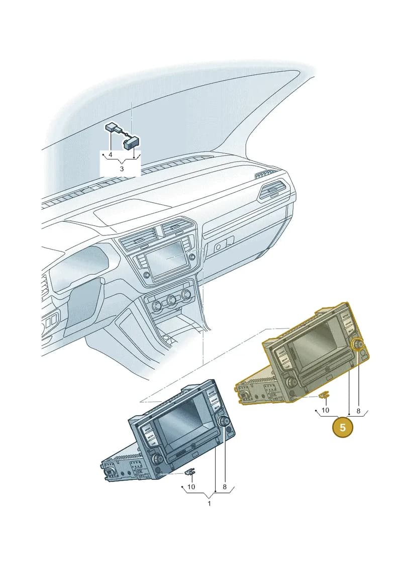 5G0035869E — Volkswagen Tiguan (2016-2024) diagram 884035000, position 5