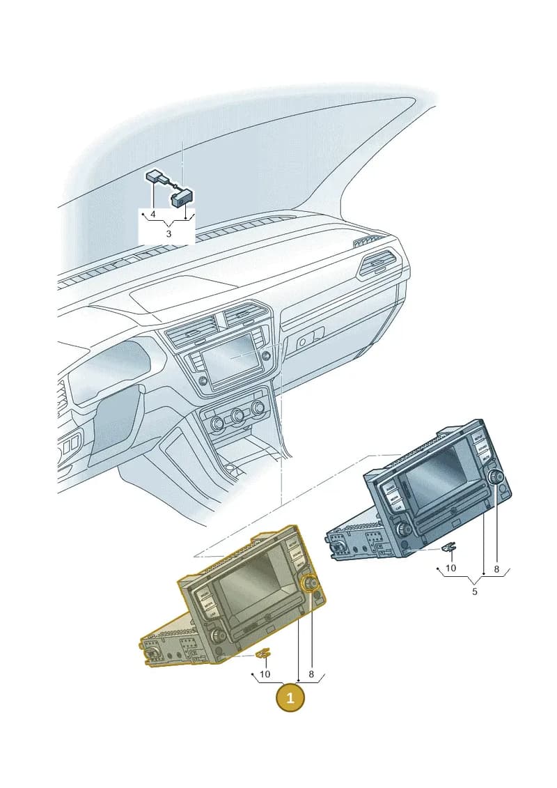 5G0035888B — Volkswagen Tiguan (2016-2024) diagram 884035000, position 1