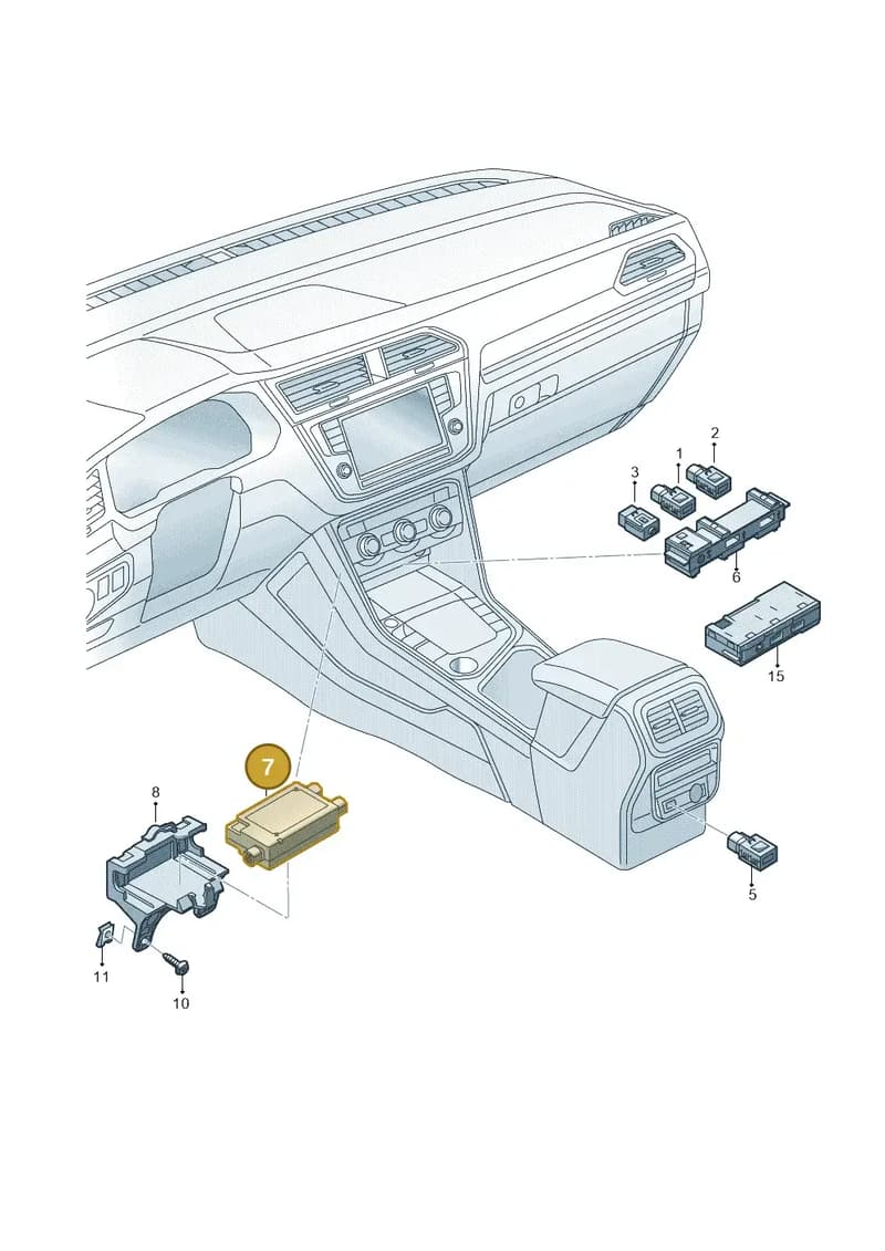 5G0035953B — Volkswagen Tiguan (2016-2024) diagram 884035780, position 7