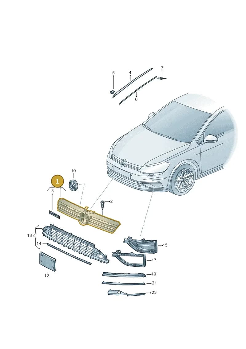 5G0853651CDZLL — Volkswagen Golf (2016-2020) diagram 827853000, position 1