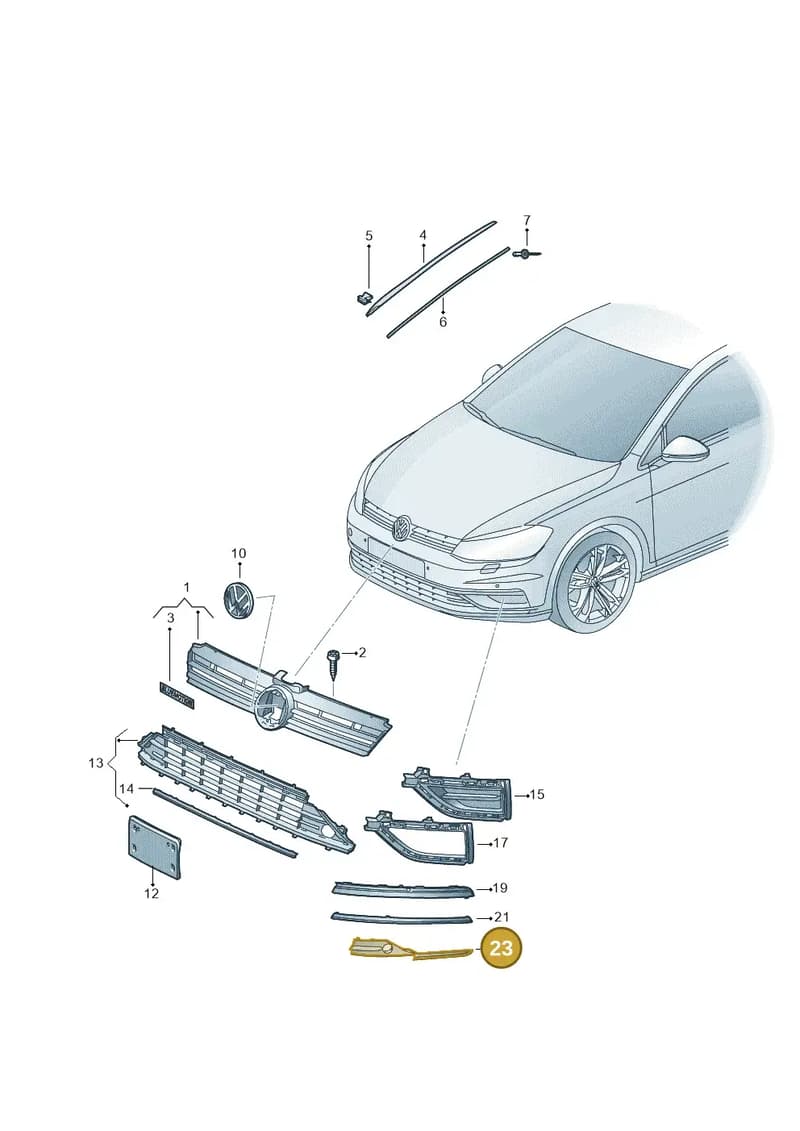 5G0853666L9B9 — Volkswagen Golf (2016-2020) diagram 827853000, position 23