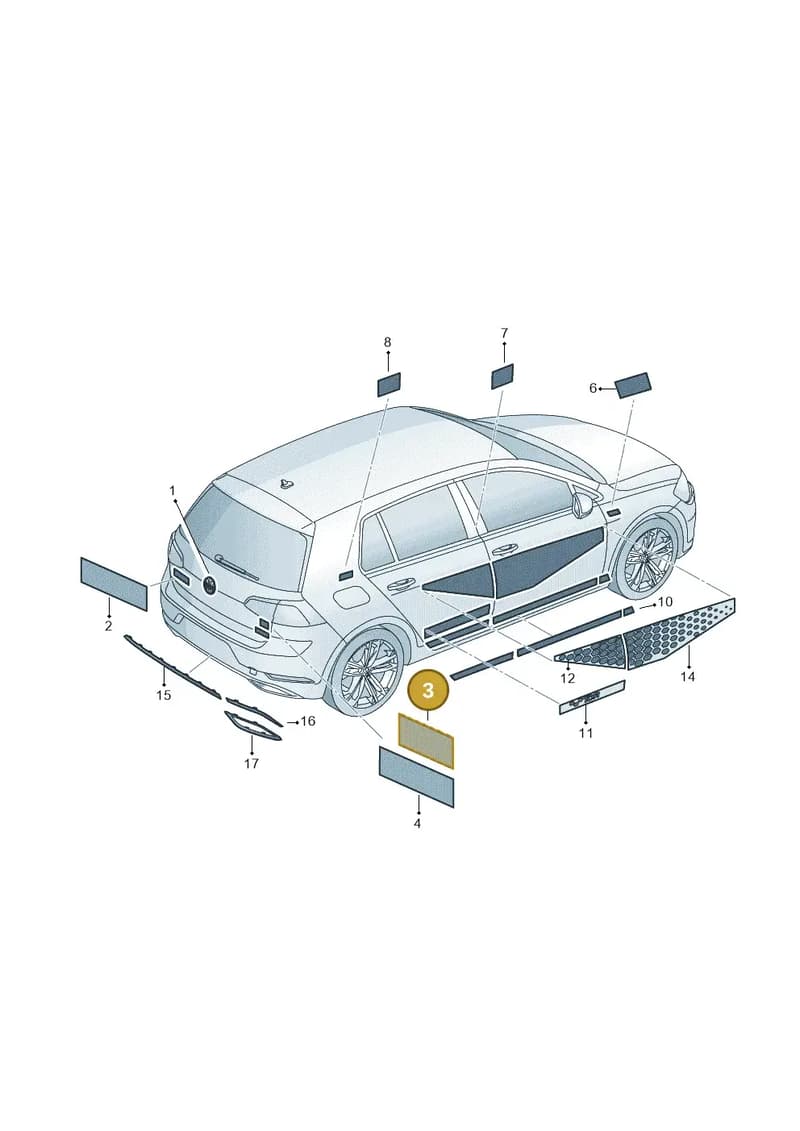 5G0853675BDJZQ — Volkswagen Golf (2016-2020) diagram 827853800, position 3