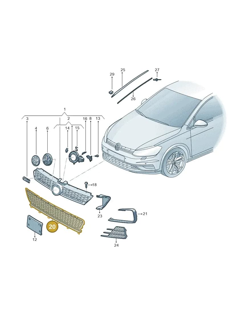5G0853677AF9B9 — Volkswagen Golf (2016-2020) diagram 827853400, position 20