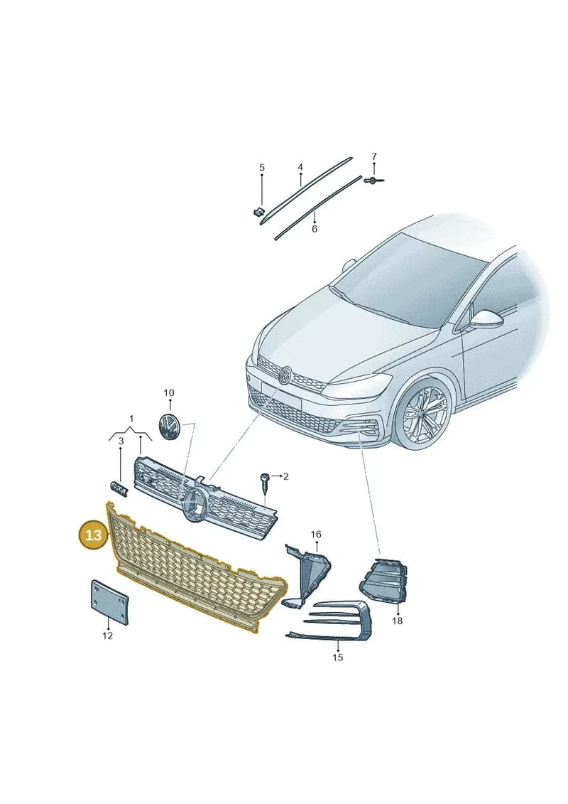 5G0853677AF9B9 — Volkswagen Golf (2016-2020) diagram 827853100, position 13