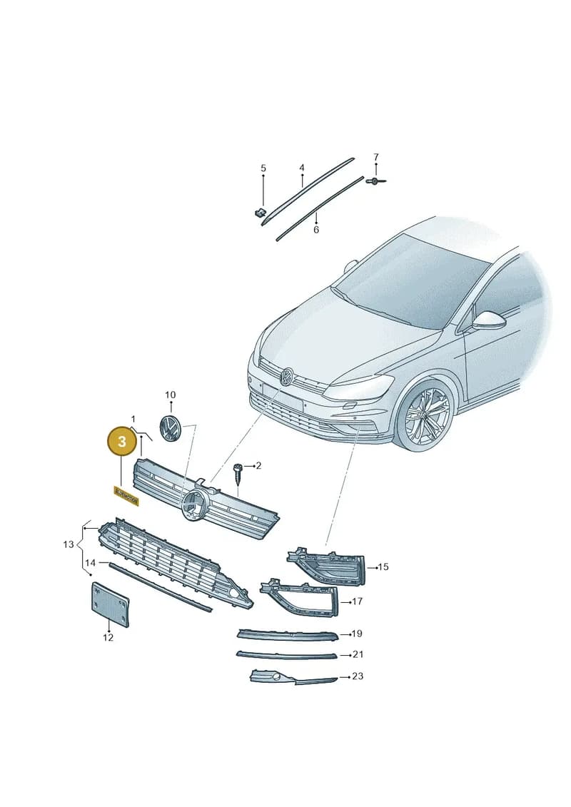 5G0853679AECWB — Volkswagen Golf (2016-2020) diagram 827853000, position 3