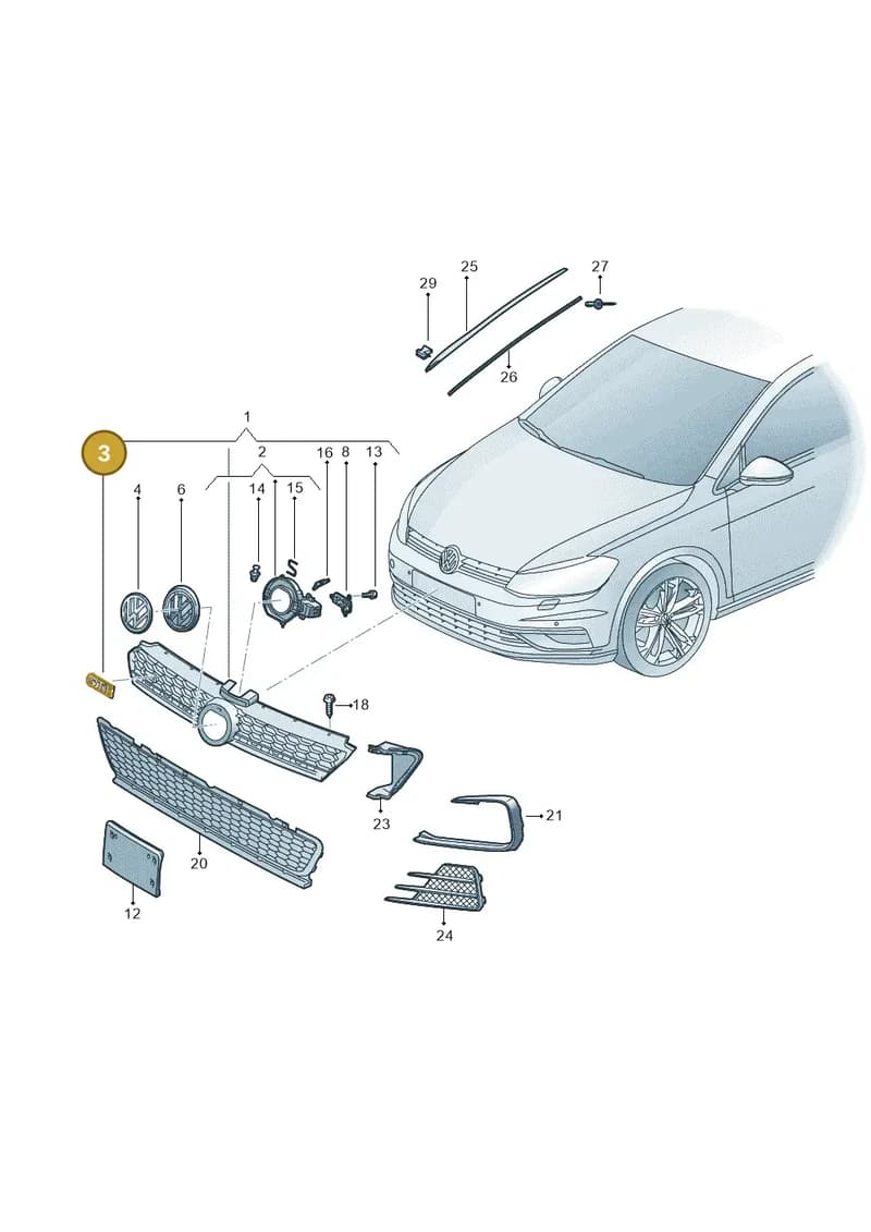 5G0853679AJAFM — Volkswagen Golf (2016-2020) diagram 827853400, position 3