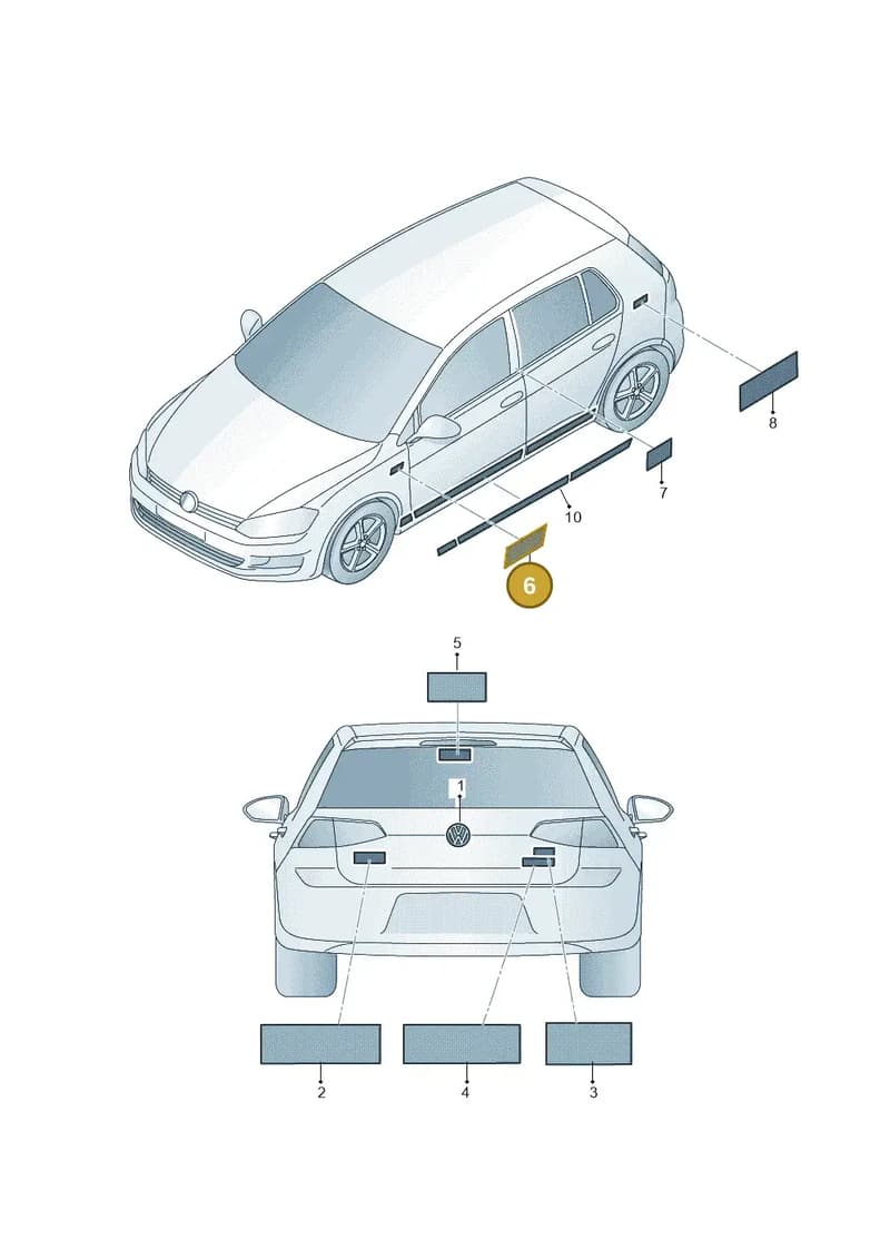5G0853688AGFOD — Volkswagen Golf 1.4 BlueMotion (2012-2017) diagram 746853500, position 6