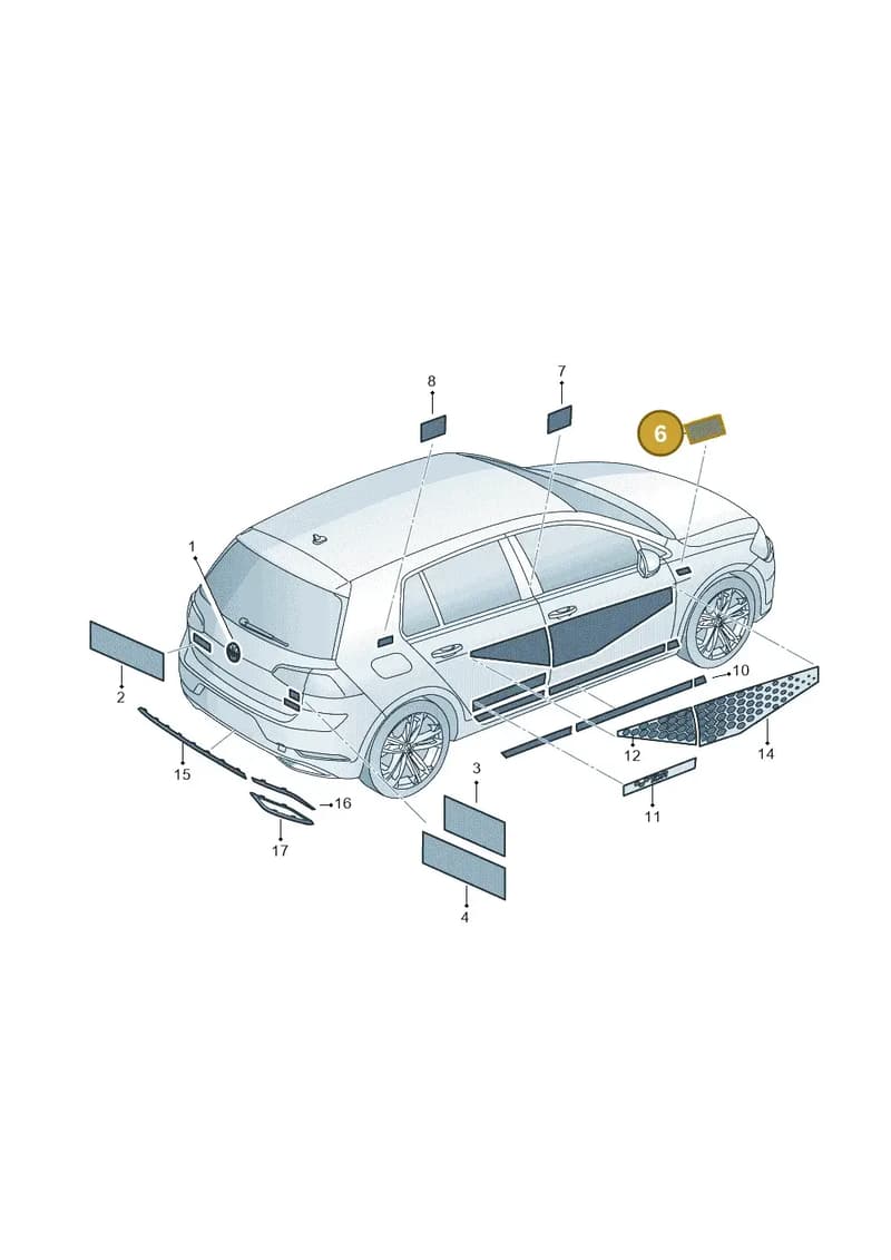 5G0853688AGFOD — Volkswagen Golf (2016-2020) diagram 827853800, position 6
