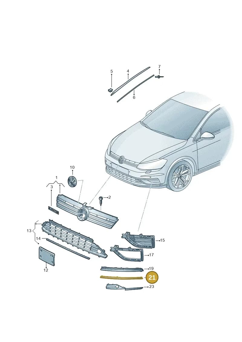 5G0854661FRYP — Volkswagen Golf (2016-2020) diagram 827853000, position 21