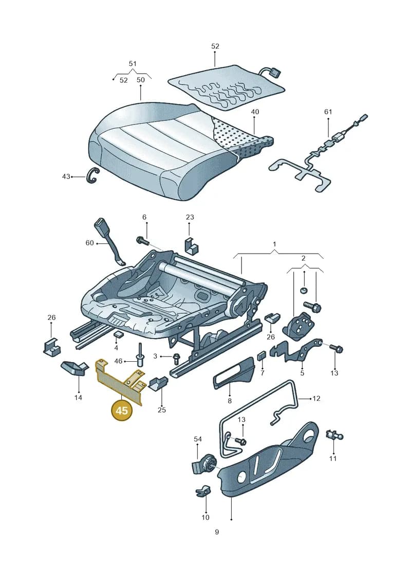 5G0860290A — Volkswagen Golf (2015-2019) diagram 867881005, position 45