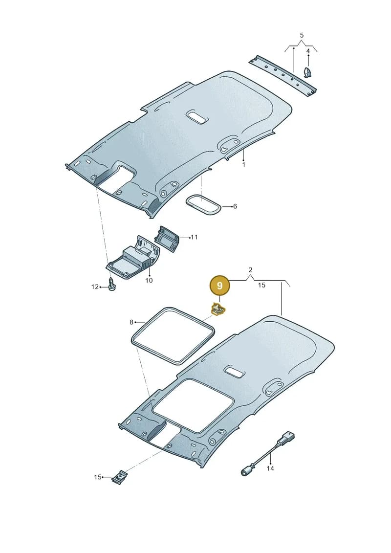 5G0867289D — Volkswagen Golf (2015-2019) diagram 781867550, position 9