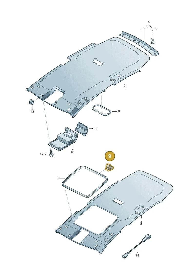 5G0867289D — Volkswagen Golf (2016-2020) diagram 746867550, position 9