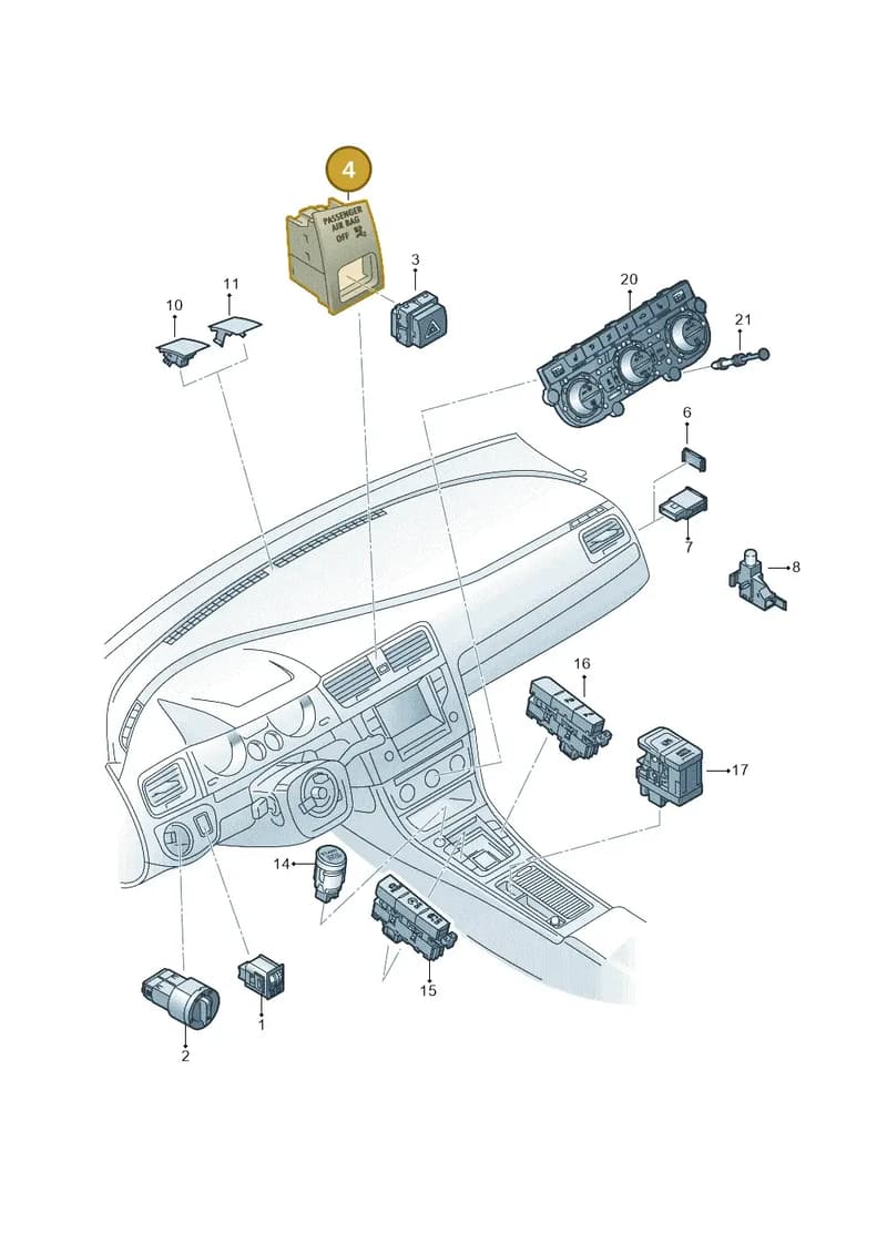 5G0919221A1QB — Volkswagen Golf (2016-2020) diagram 746941500, position 4