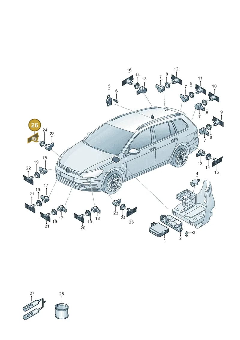 5G0919400F — Volkswagen Golf (2016-2020) diagram 827919100, position 26
