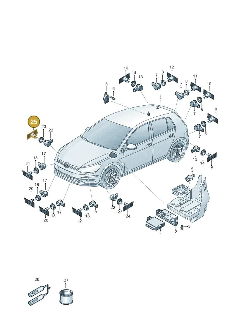 5G0919400F — Volkswagen Golf (2016-2020) diagram 827919000, position 25