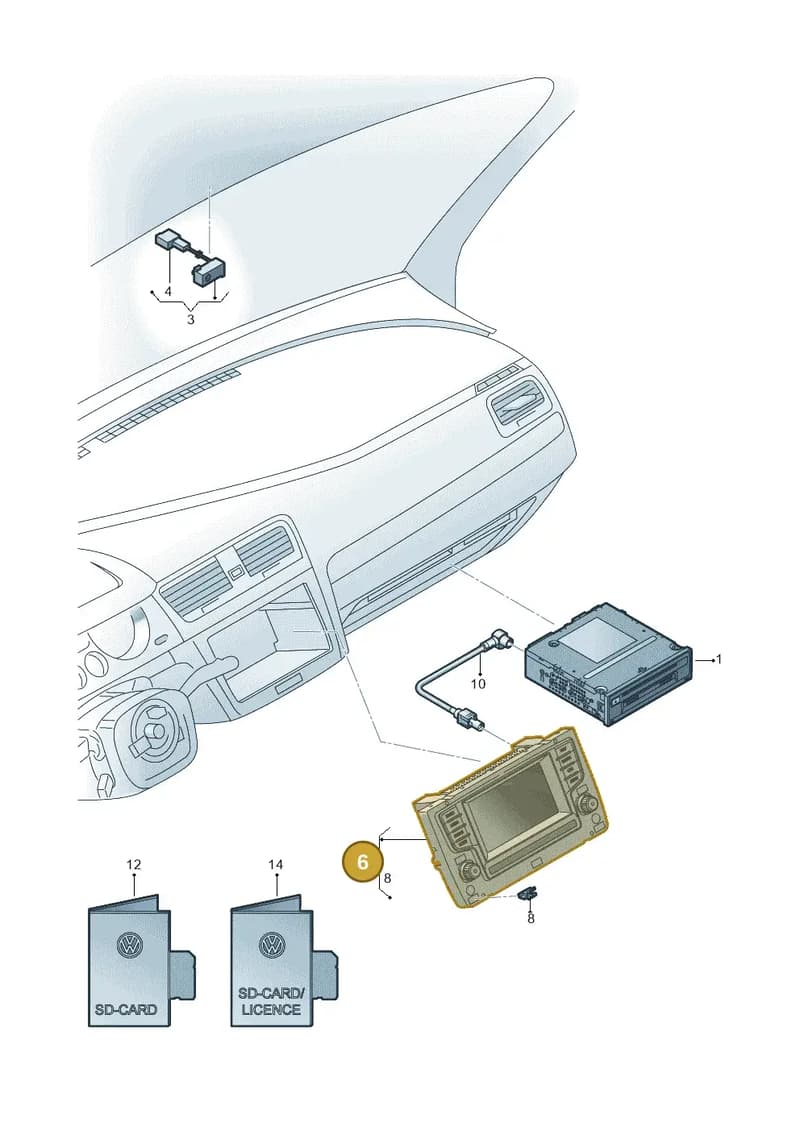 5G0919605D — Volkswagen Golf 1.4 BlueMotion (2014-2017) diagram 746035030, position 6